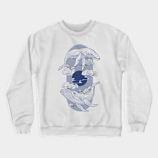 Space Whale - Navy Crewneck Sweatshirt